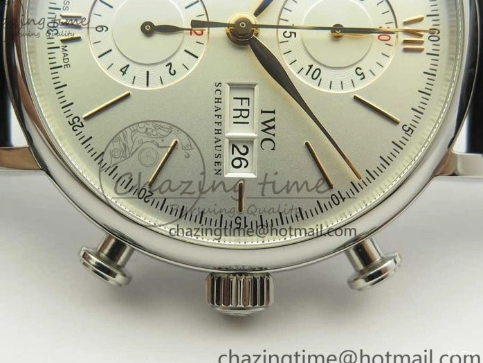 MIROTIME 0129 Snug Portofino IW391022 SS ZK 1:1 Best Edition White Dial Gold Markers On Black Leather Strap A 7130